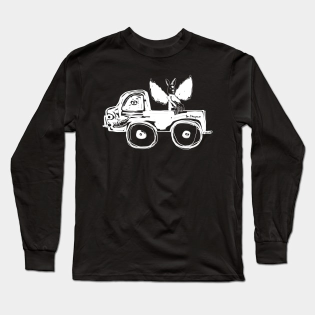 The Drive Home (White Print) Long Sleeve T-Shirt by B. Freyer Art